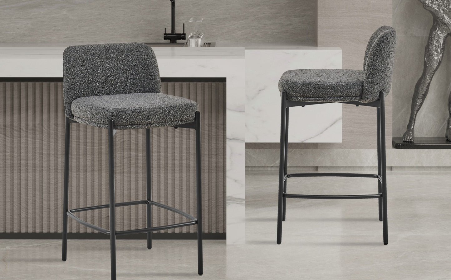 Chaise de comptoir Ella Gris