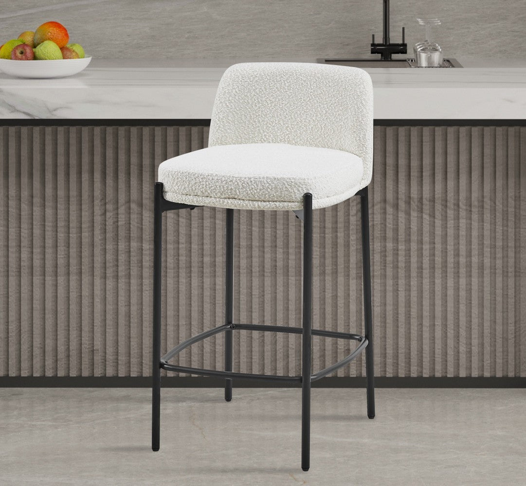 Chaise de comptoir Ella Blanc