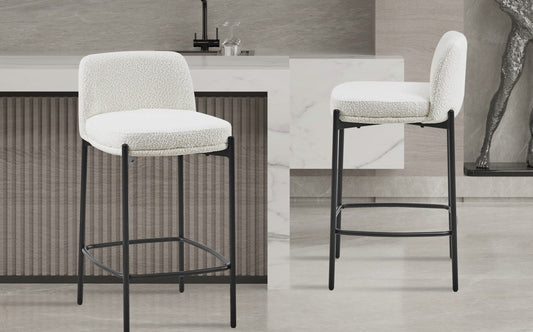 Chaise de comptoir Ella Blanc