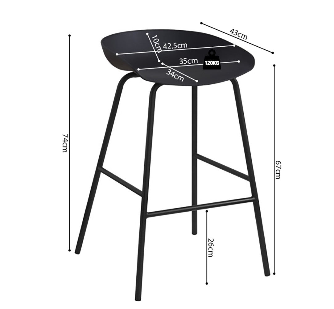 Chaise de comptoir Anna Noir