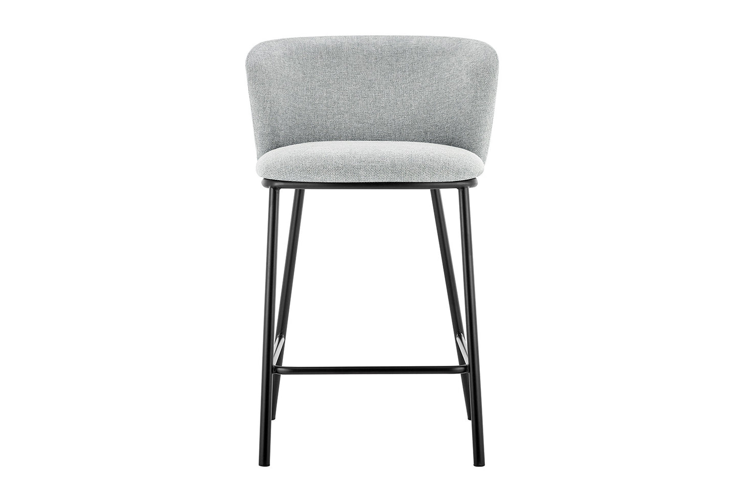 Chaise de comptoir Arthur Tissu Gris clair