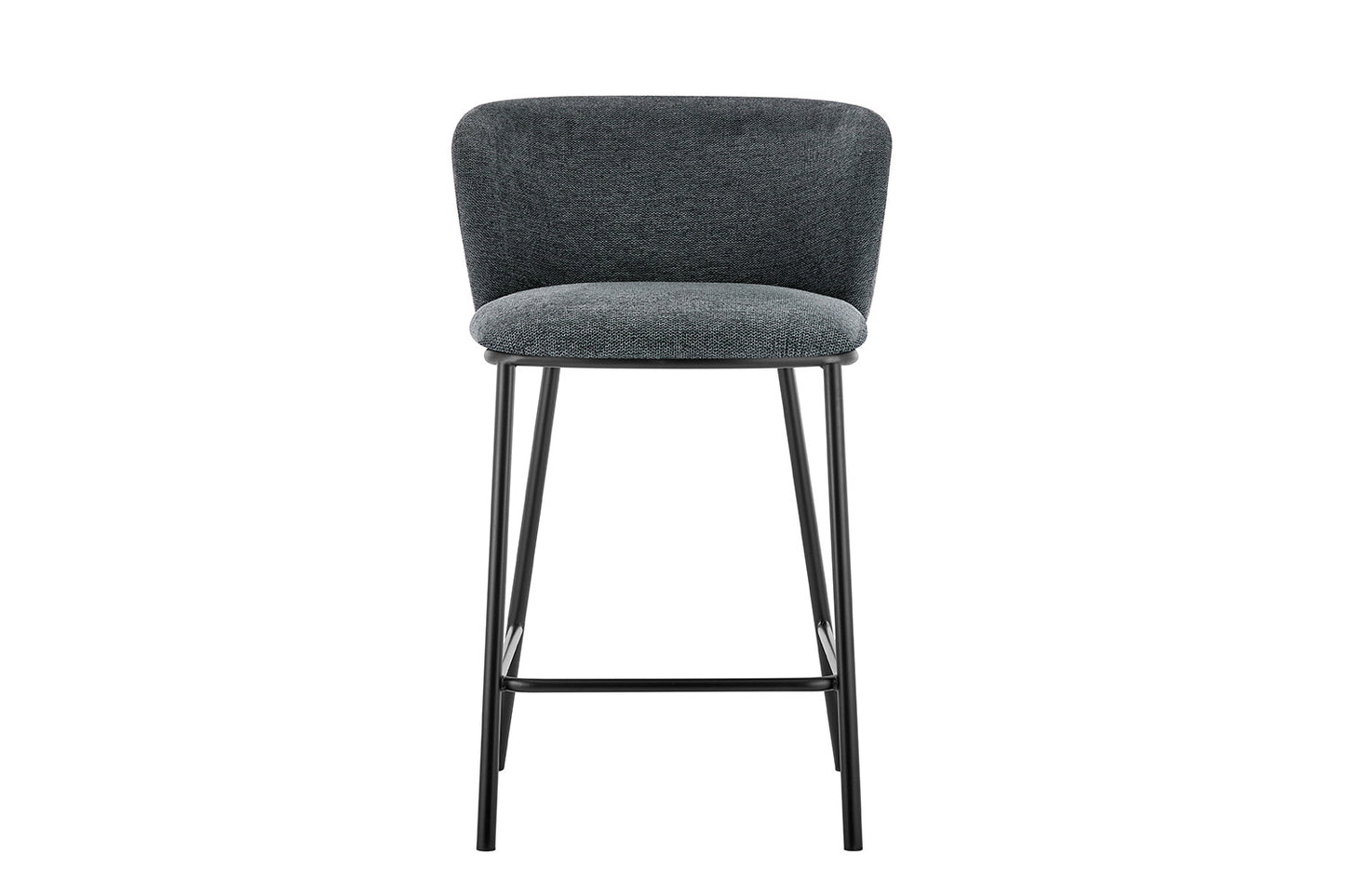 Chaise de comptoir Arthur Tissu Gris foncé