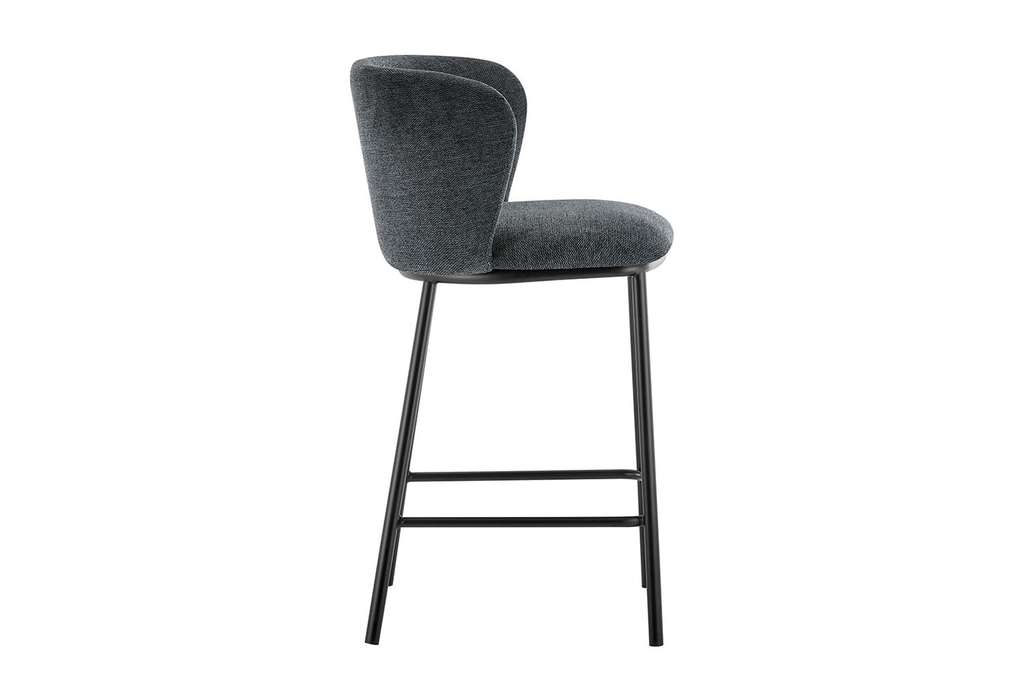 Chaise de comptoir Arthur Tissu Gris foncé