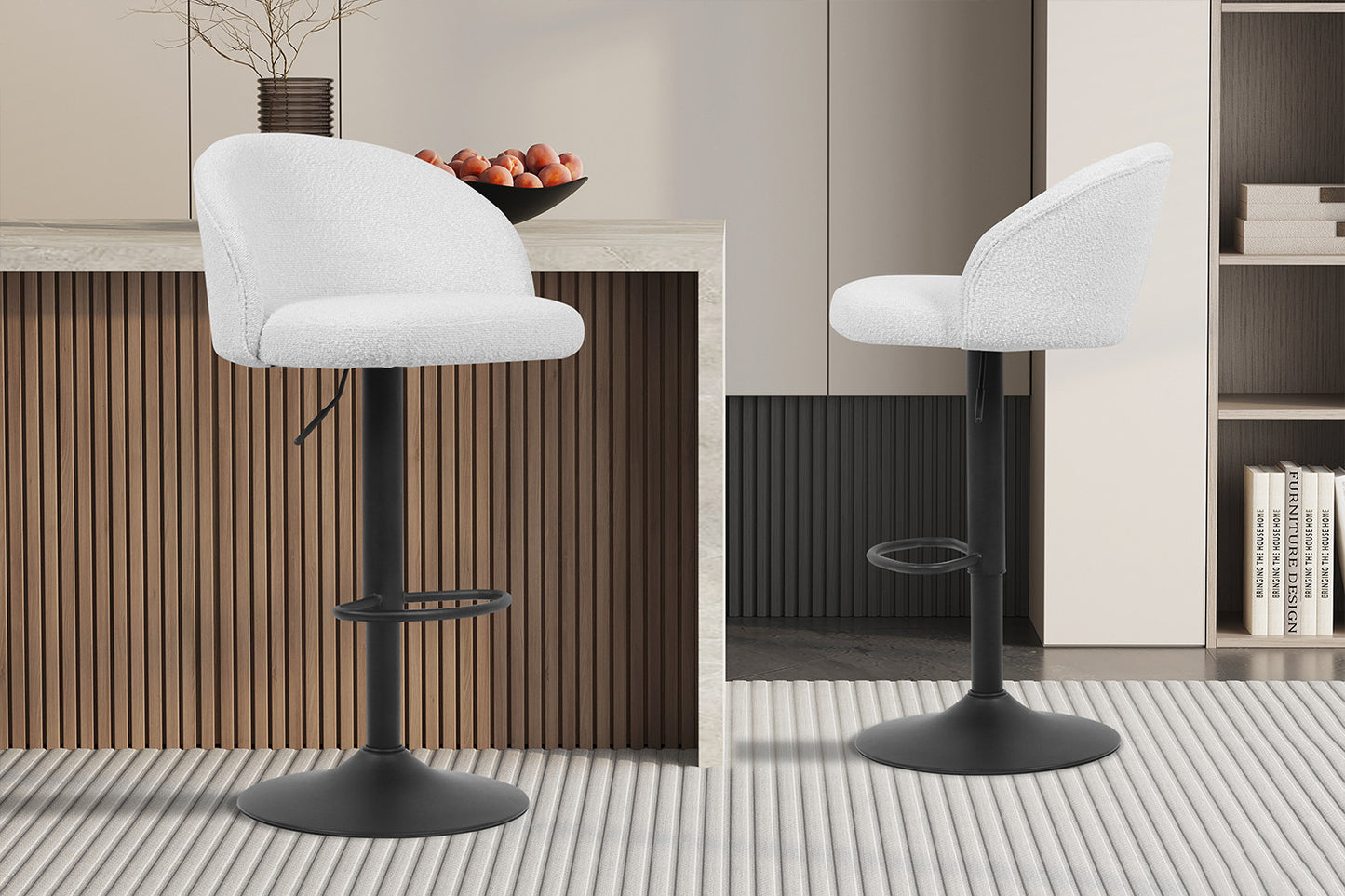 Tabouret de bar Arda Bouclé Blanc