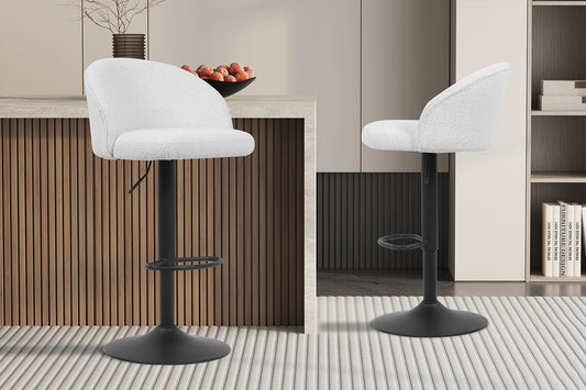 Tabouret de bar Arda Bouclé Blanc