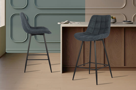 Chaise de comptoir Ariba Tissu Bleu foncé