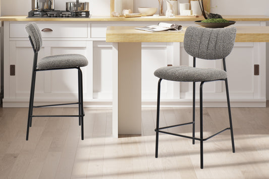 Chaise de comptoir Antura Tissu Gris foncé