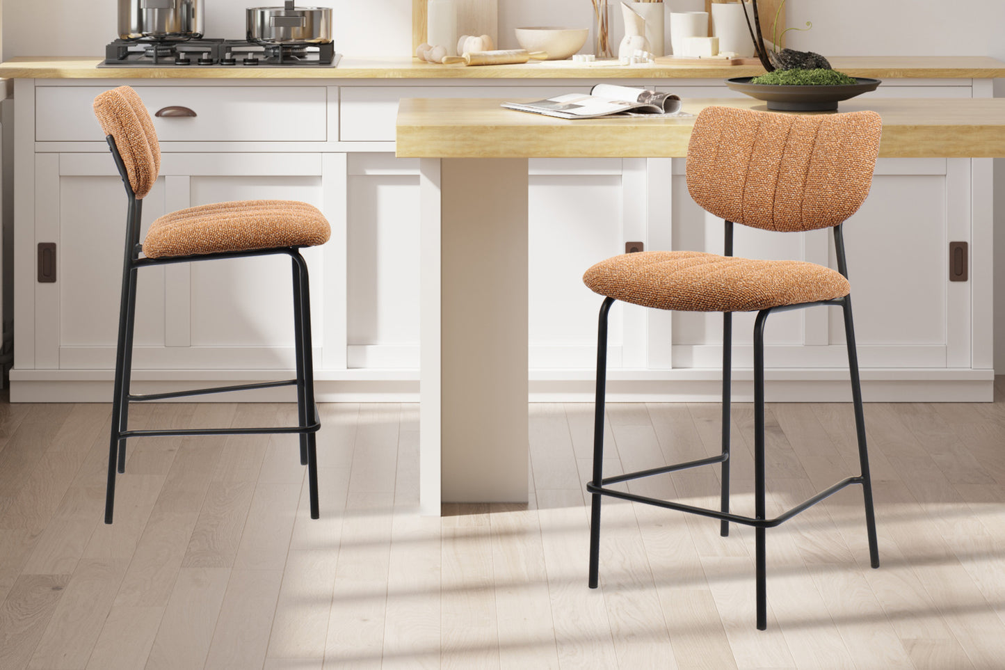 Chaise de comptoir Antura Tissu Orange