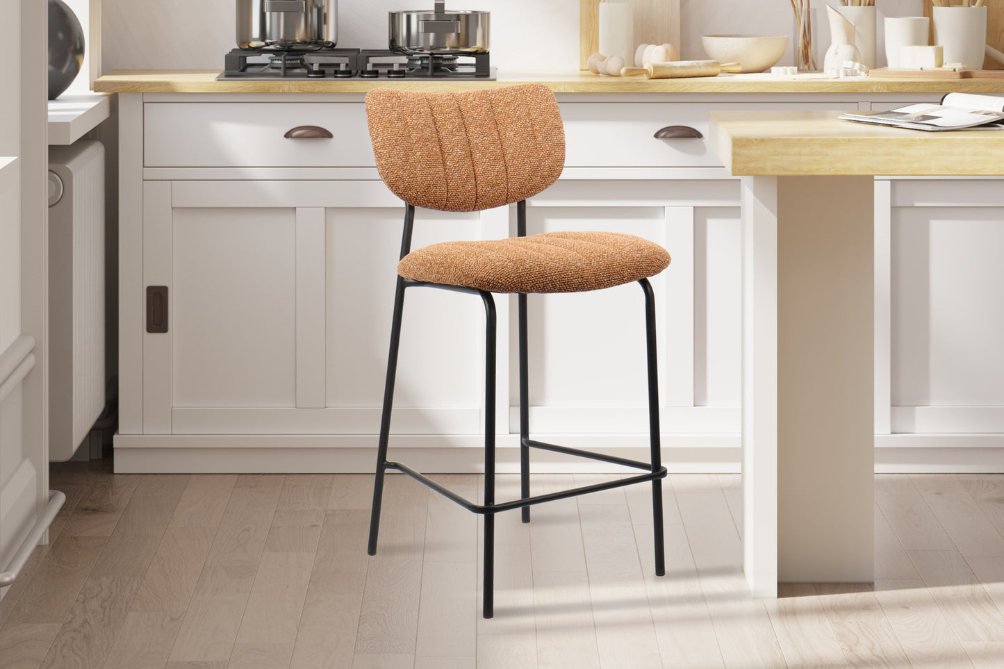 Chaise de comptoir Antura Tissu Orange