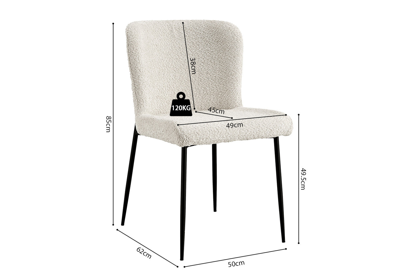 Chaise Lisa Bouclé Ecru