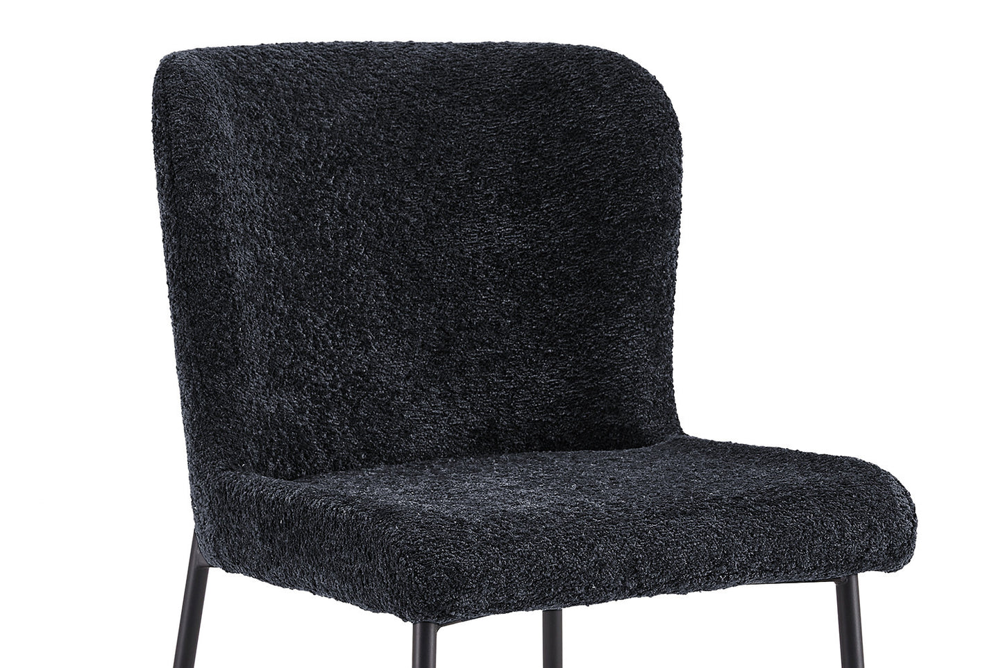 Chaise Lisa Bouclé Gris Foncé