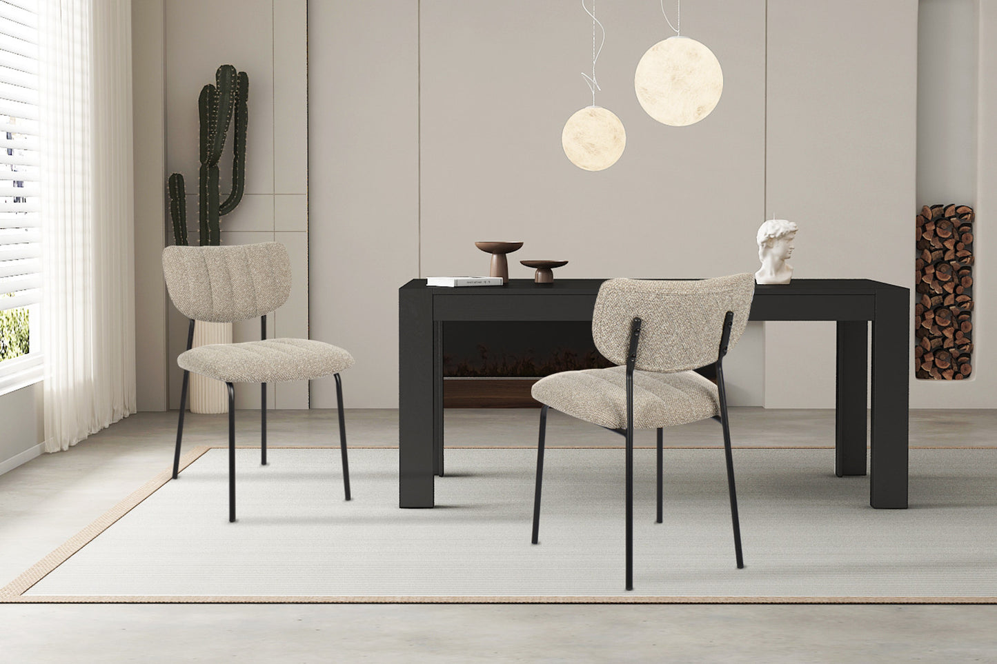 Chaise Antura Tissu Ote Brun