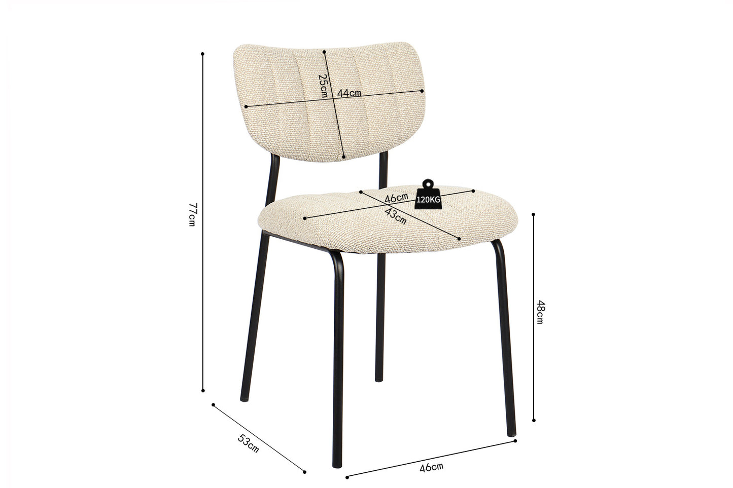 Chaise Antura Tissu Ote Beige