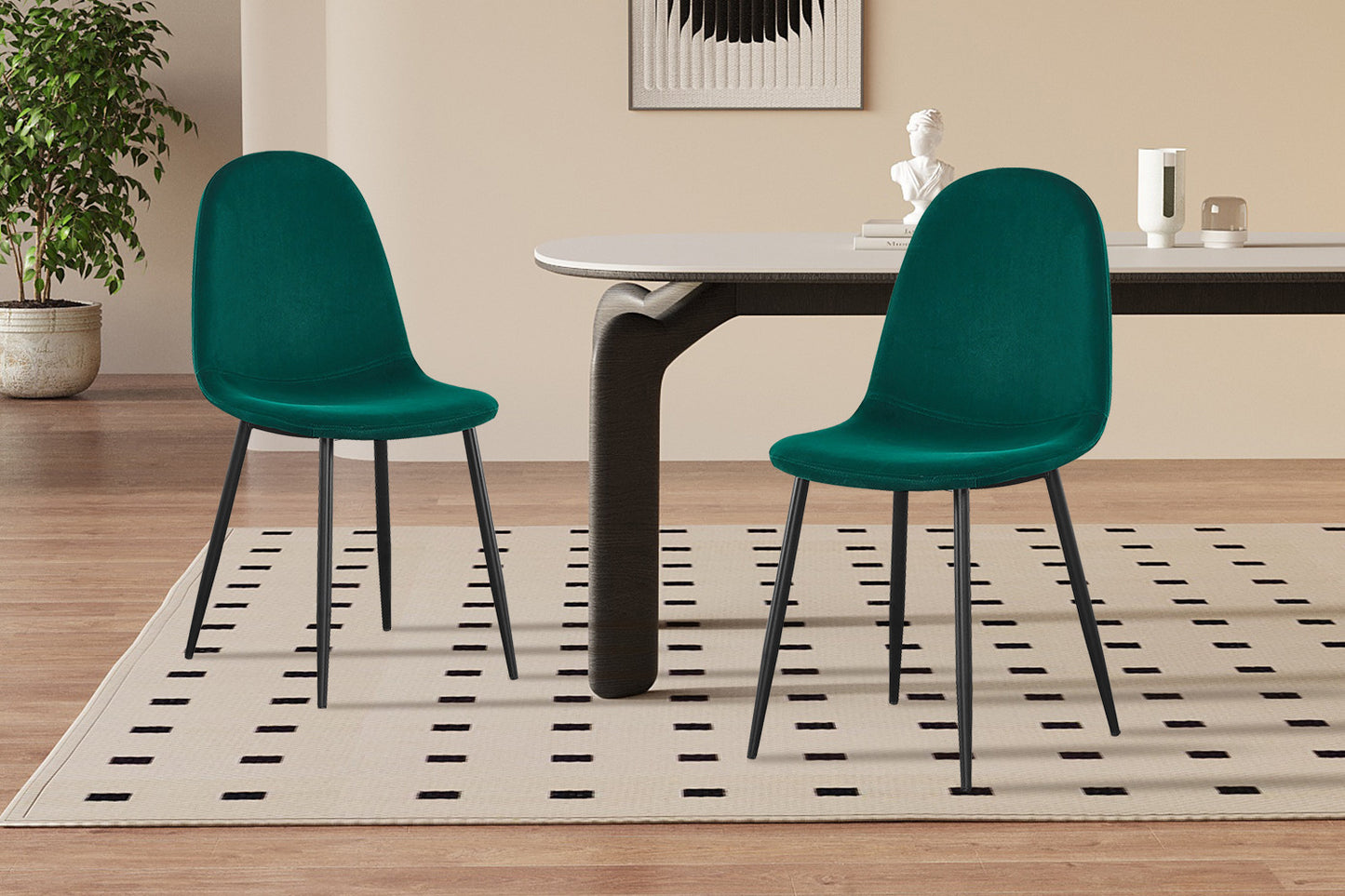 Chaise Boy Velours Vert