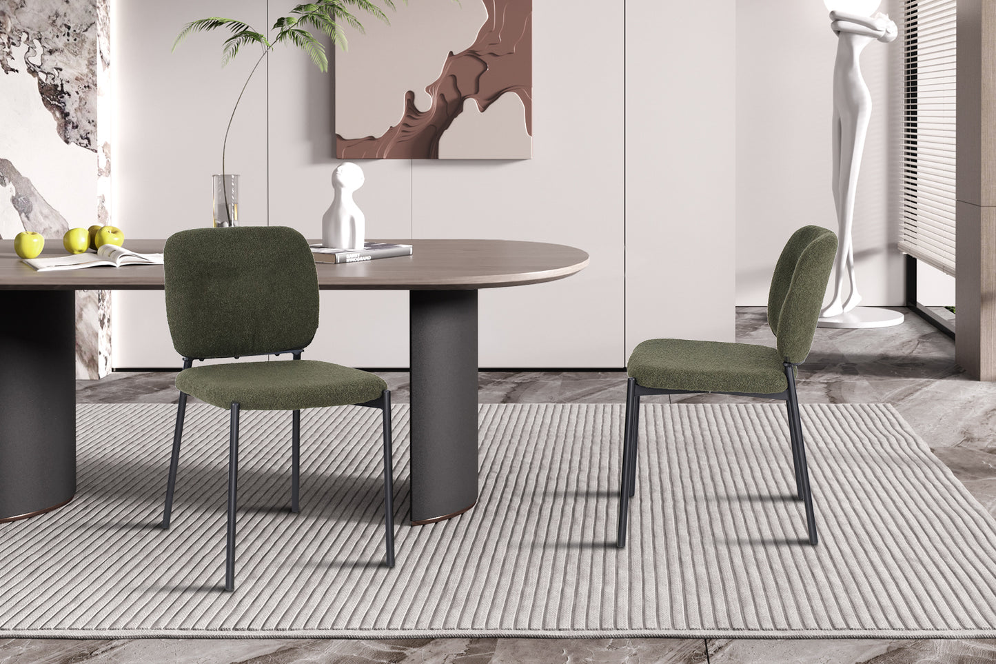 Chaise Sofia Structure en Métal Noir Tissu