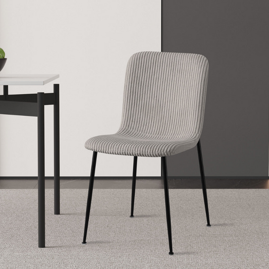 Lot de Chaises Alice velours côtelé gris clair