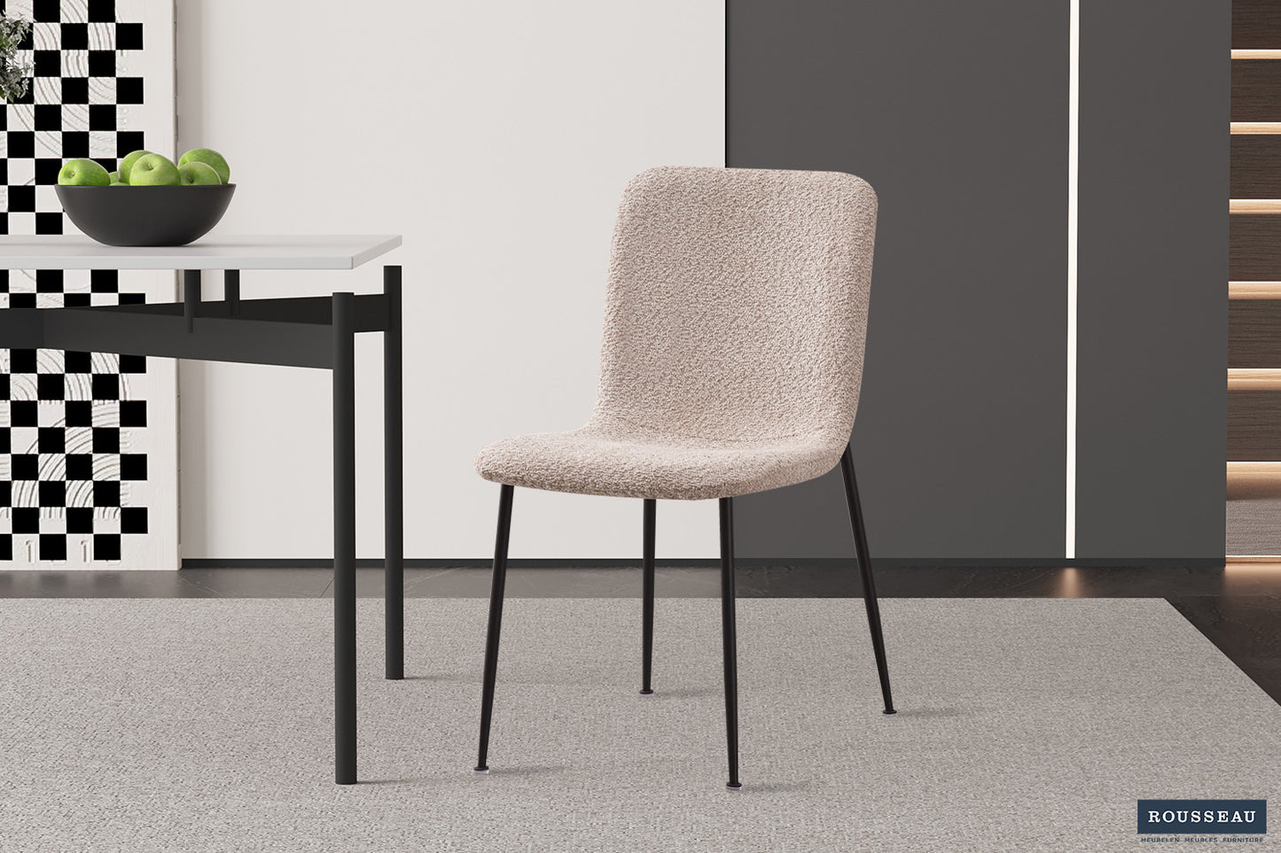 Lot de Chaises Alice laine bouclé beige