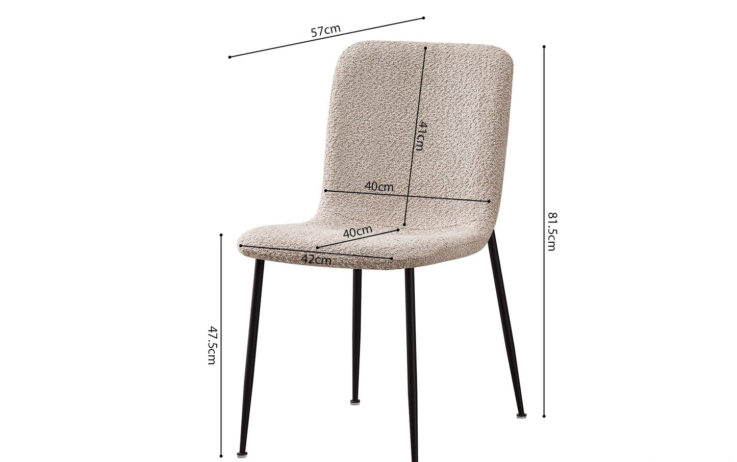 Lot de Chaises Alice laine bouclé beige