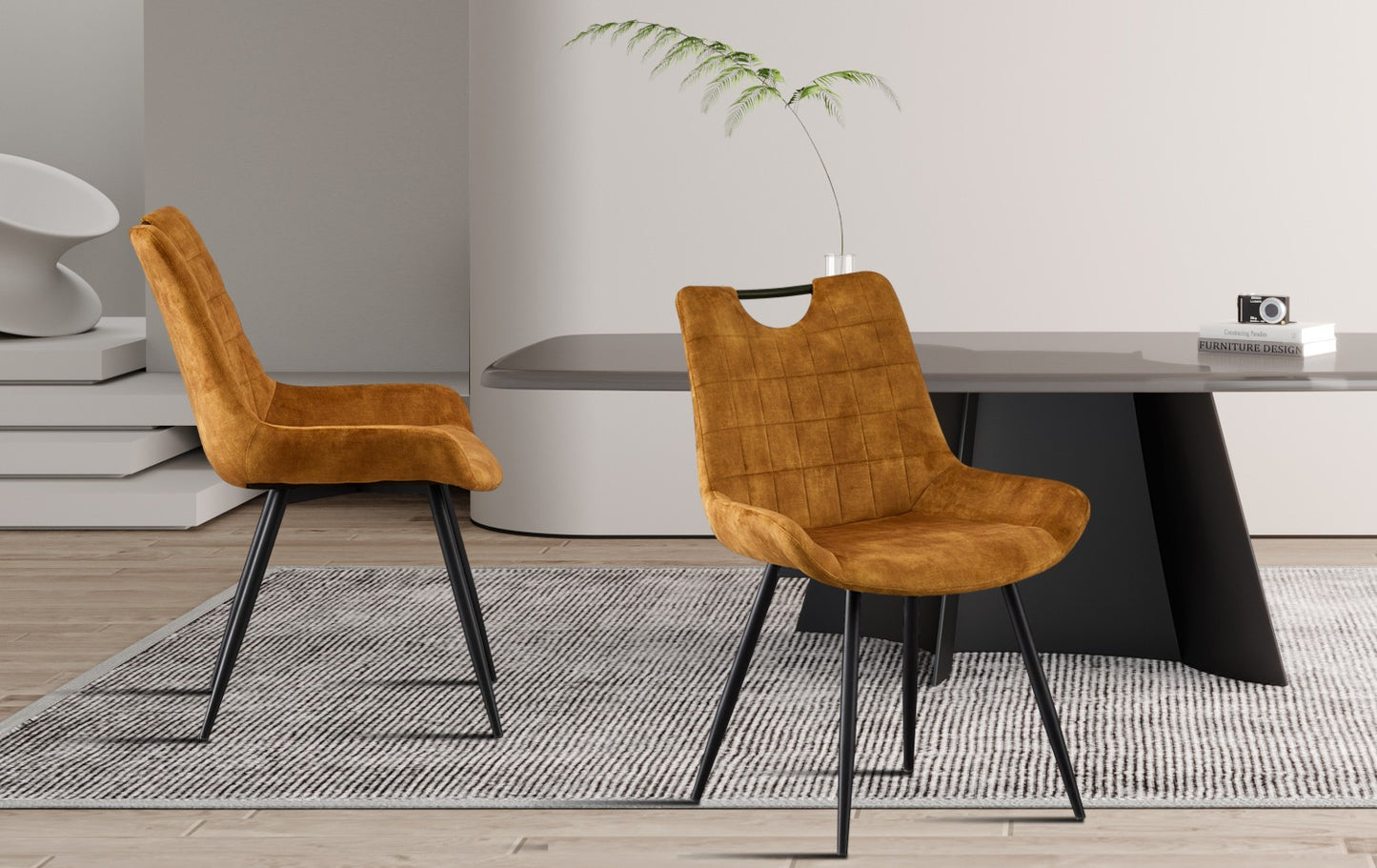 Chaise Nina Velours Or