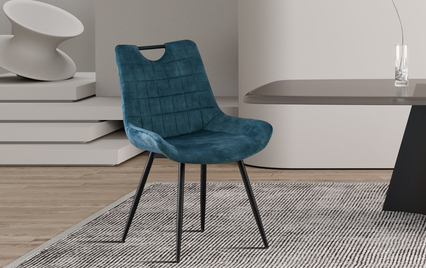 Chaise Nina Velours Petrol