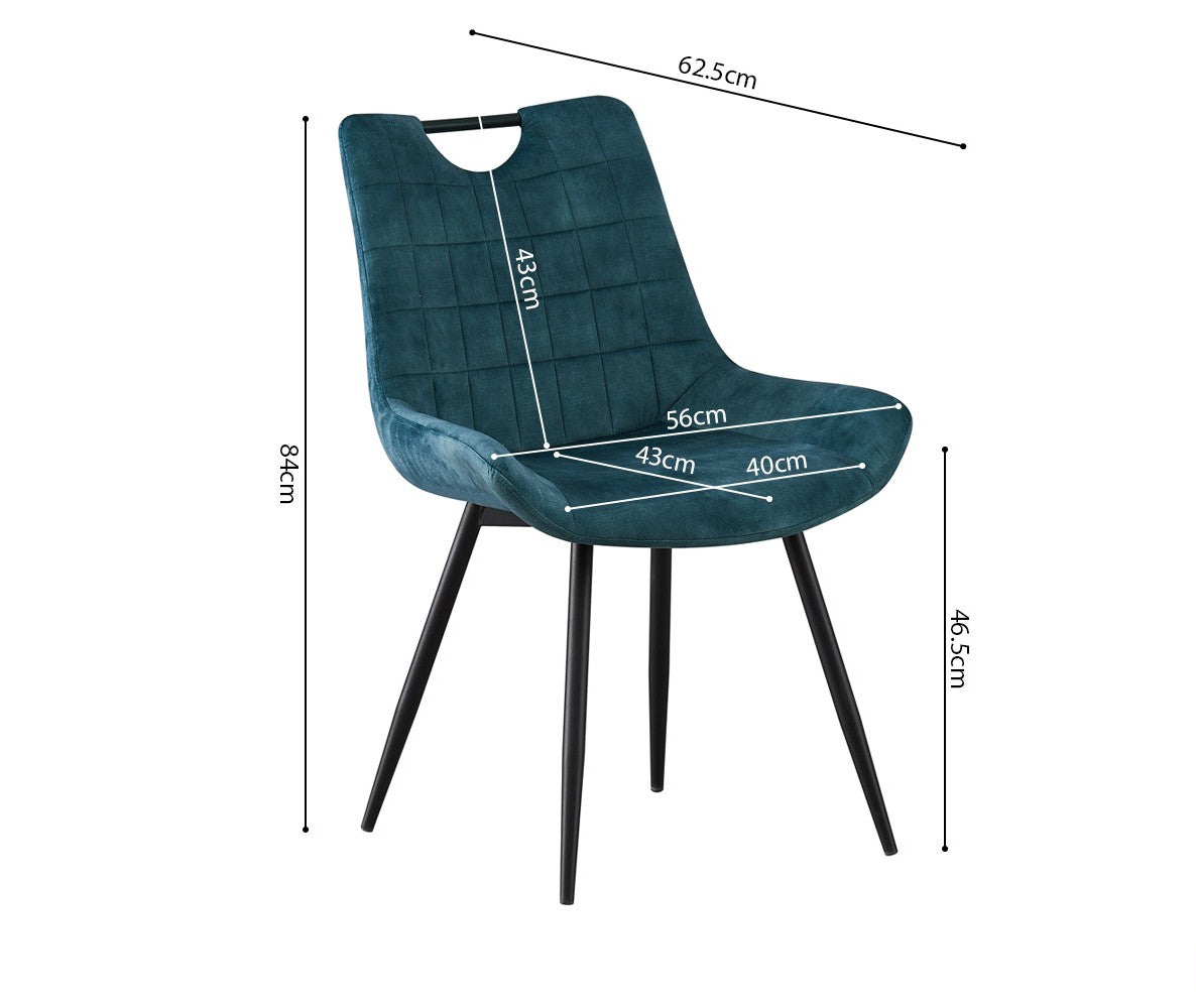 Chaise Nina Velours Petrol