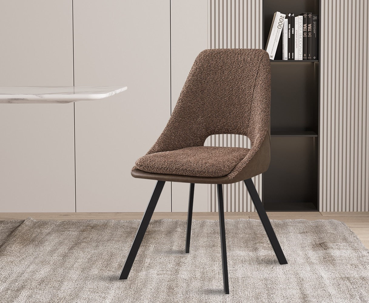 Chaise Filou Bouclé Sable Dos Brun