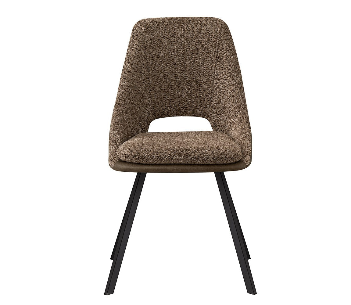 Chaise Filou Bouclé Sable Dos Brun