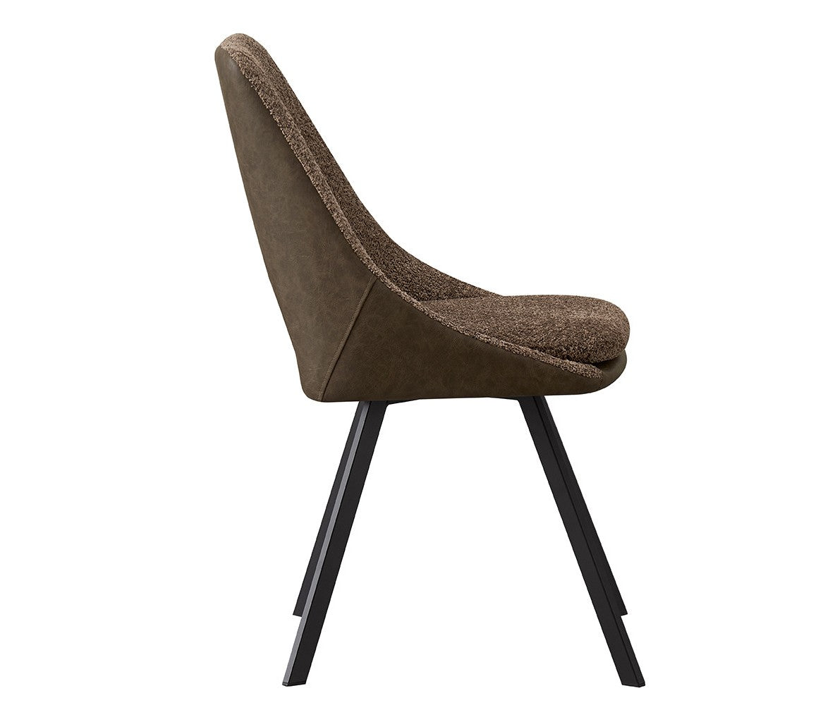 Chaise Filou Bouclé Sable Dos Brun