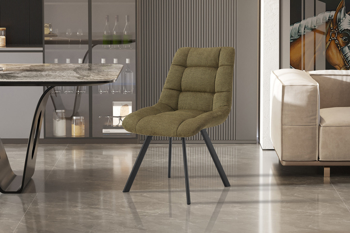 Chaise Lizzy Tissu Ote Share 353 Vert