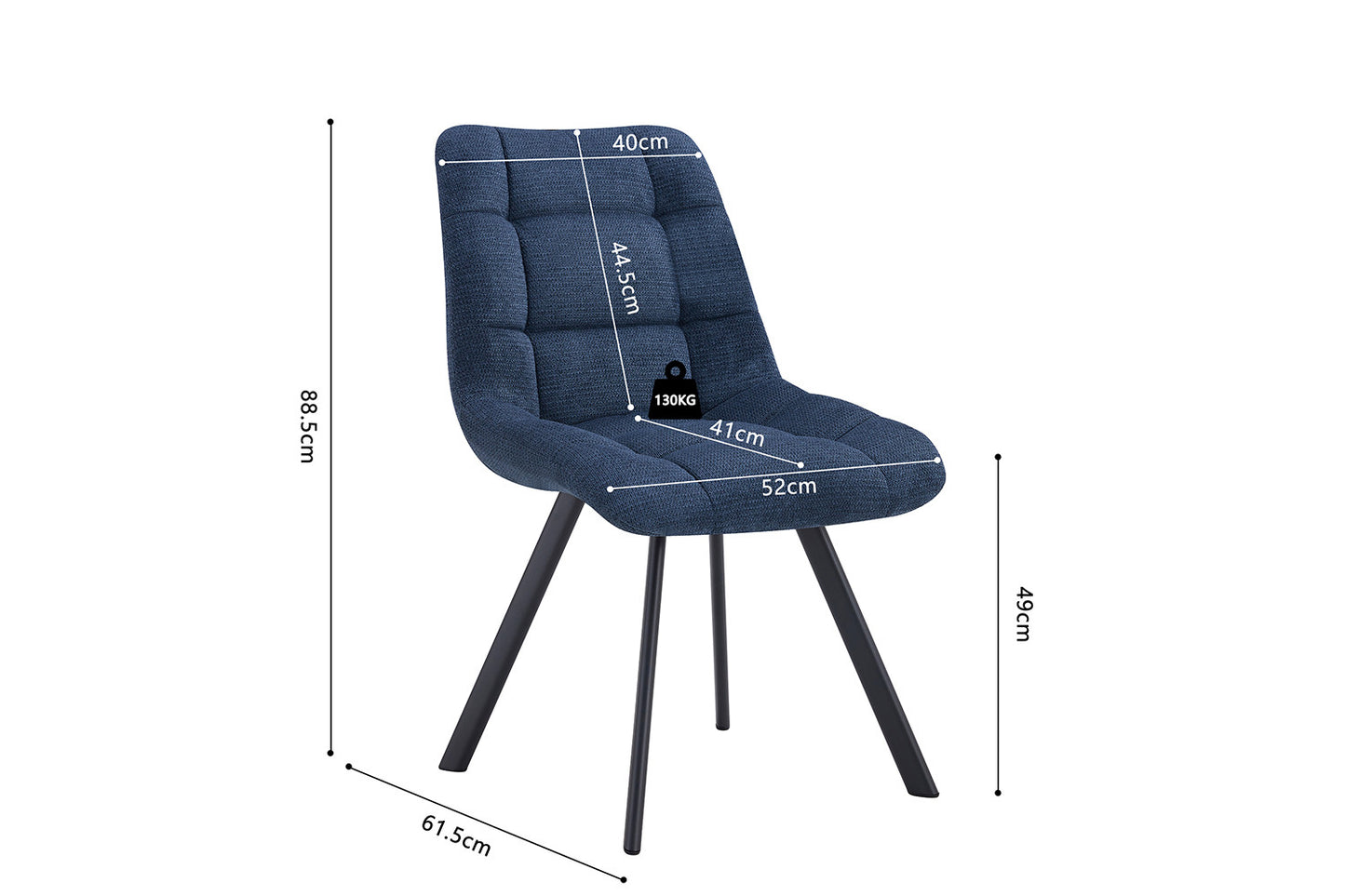 Chaise Lizzy Tissu Ote Share 315 Bleu