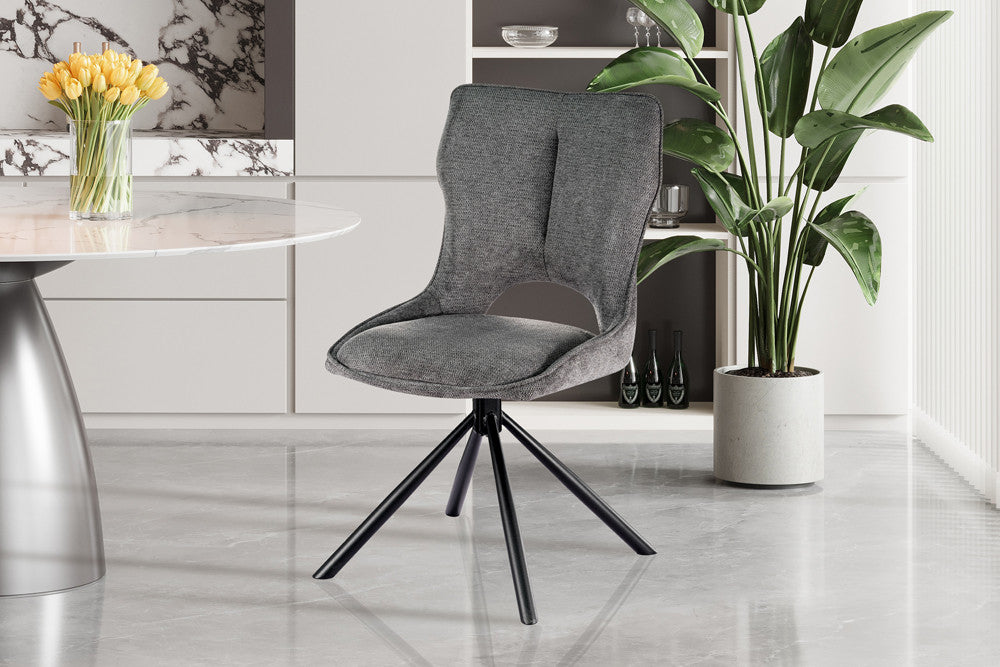 Chaise Mori Pivotant Tissu Ote Gris foncé