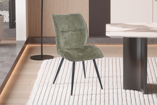 Chaise Faye Tissu Marbella 2 Coloris : Vert et Bleu