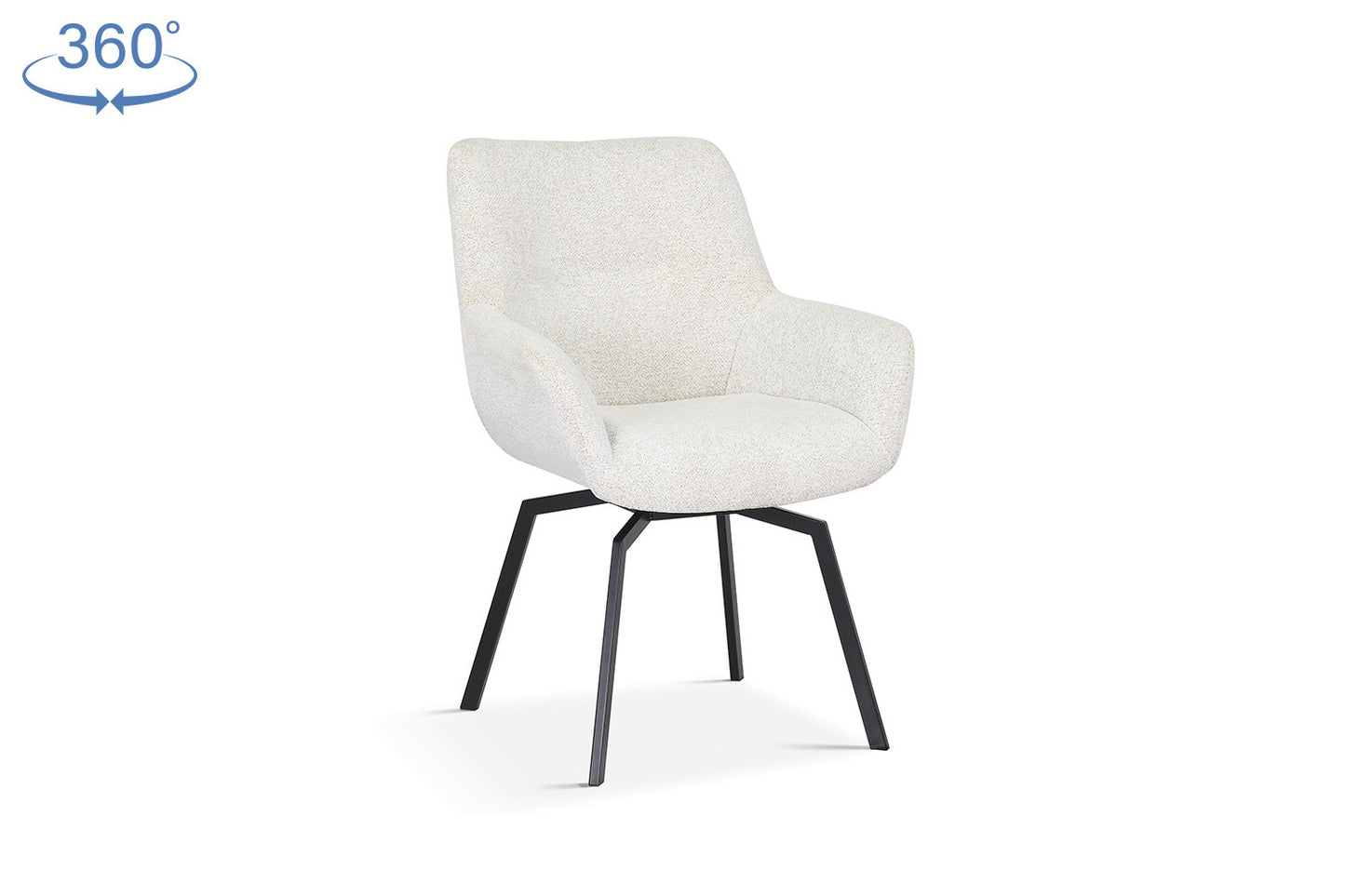 Chaise Modest Pivotant Tissu chenille Ecru