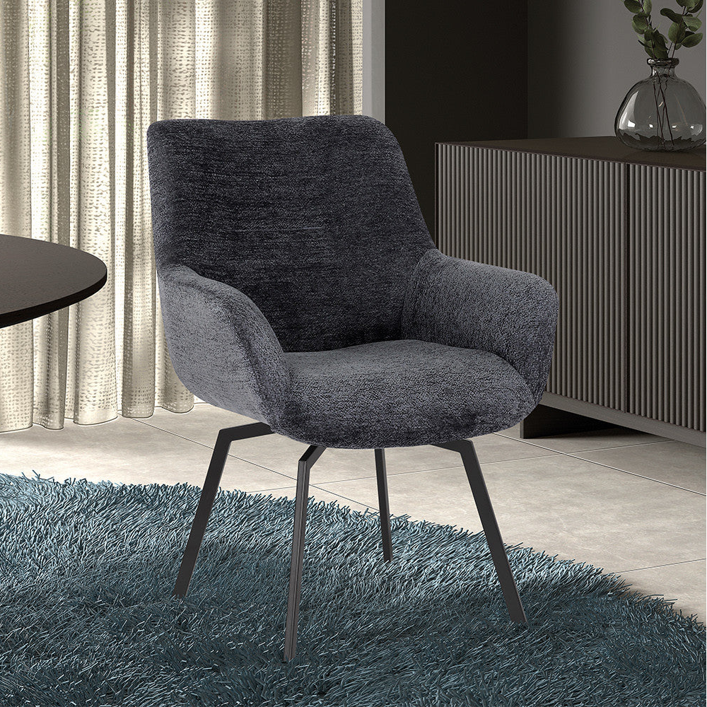 Chaise Modest Pivotant Tissu chenille Gris foncé