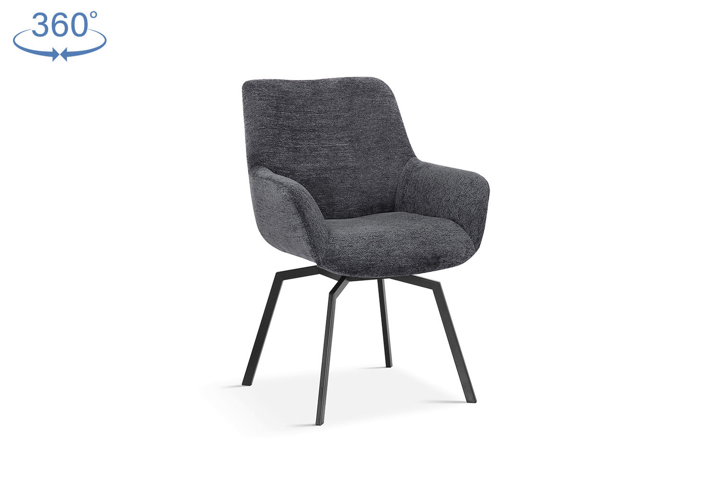 Chaise Modest Pivotant Tissu chenille Gris foncé