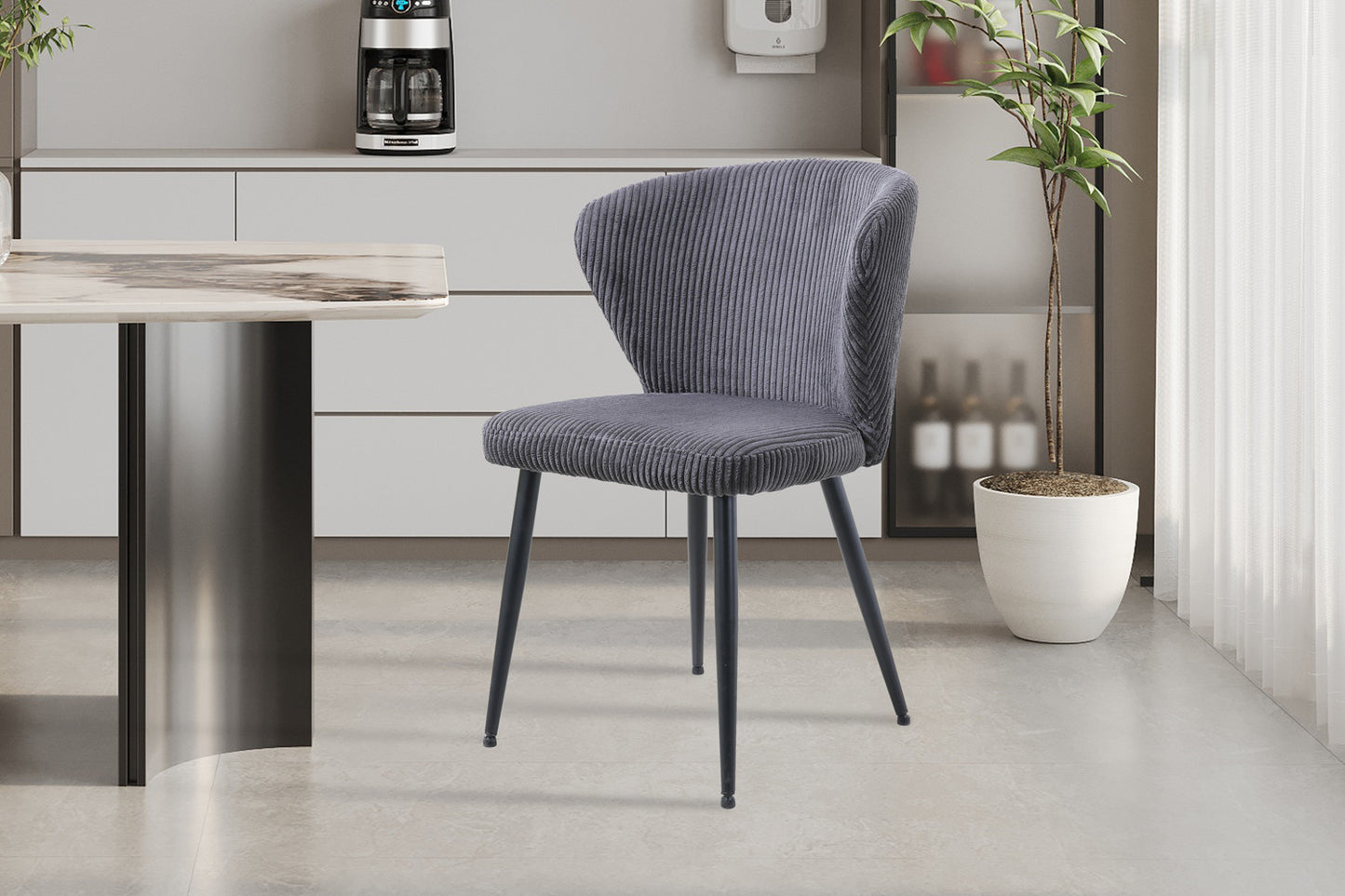 Chaise Tornado côtelé Gris