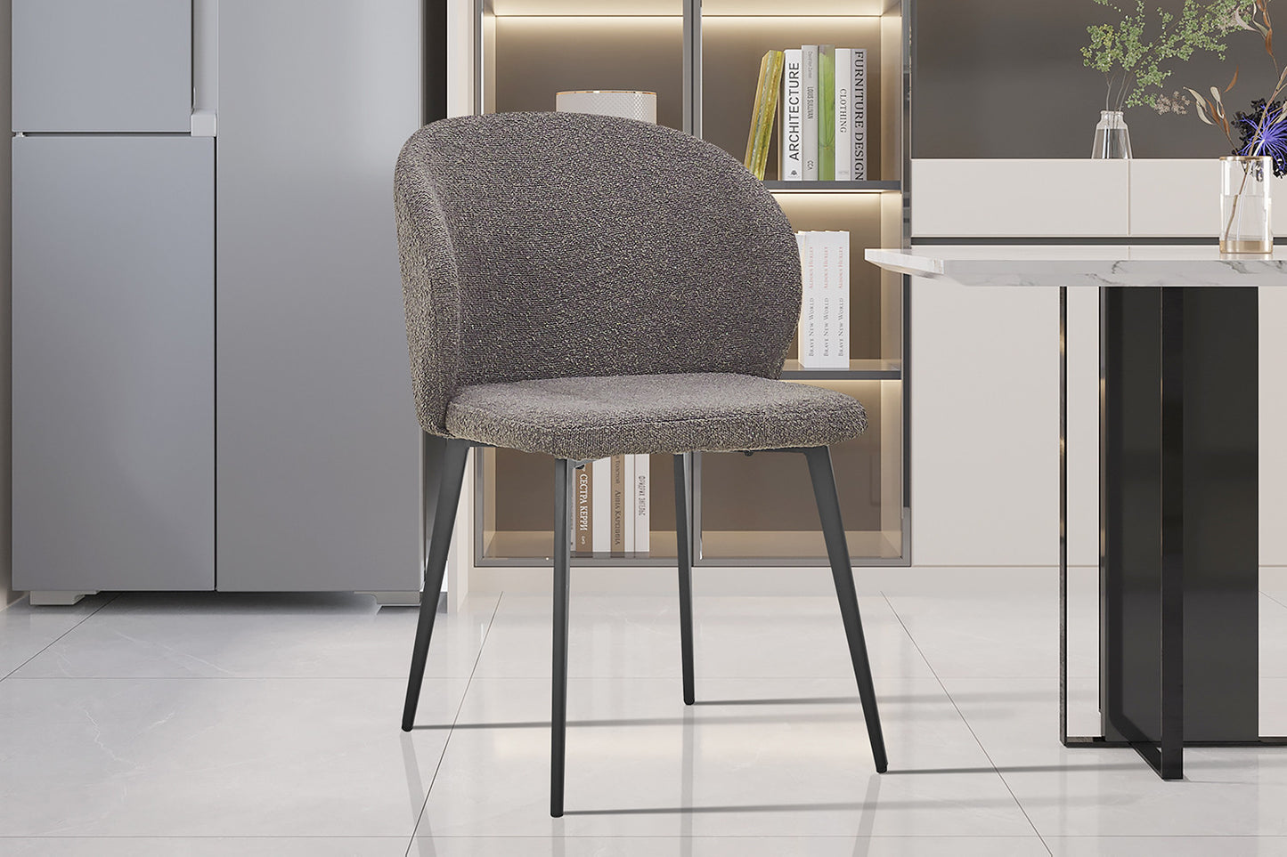 Chaise Toledo Bouclé Gris