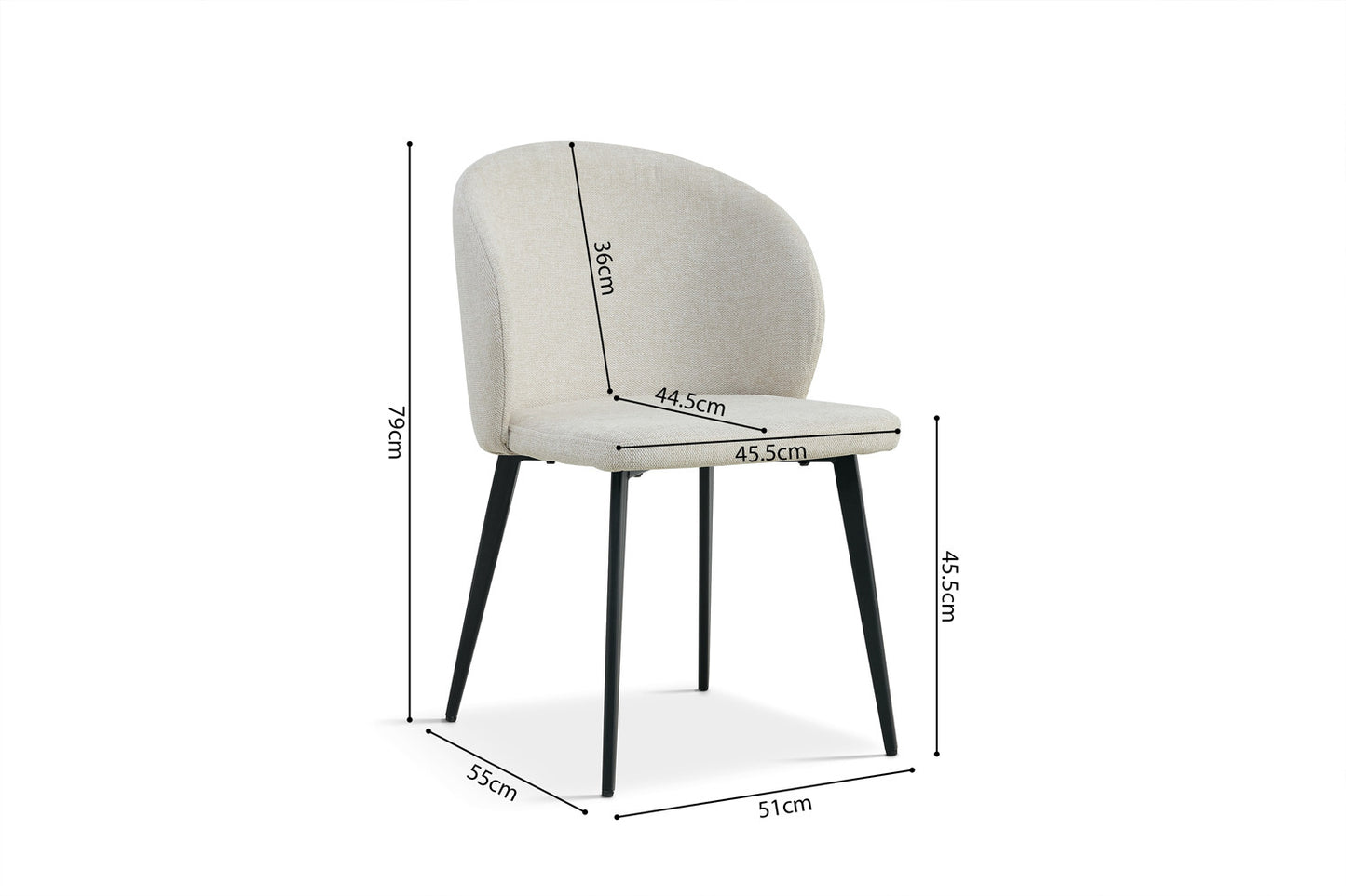 Lot de Chaises Toledo tissu Beige