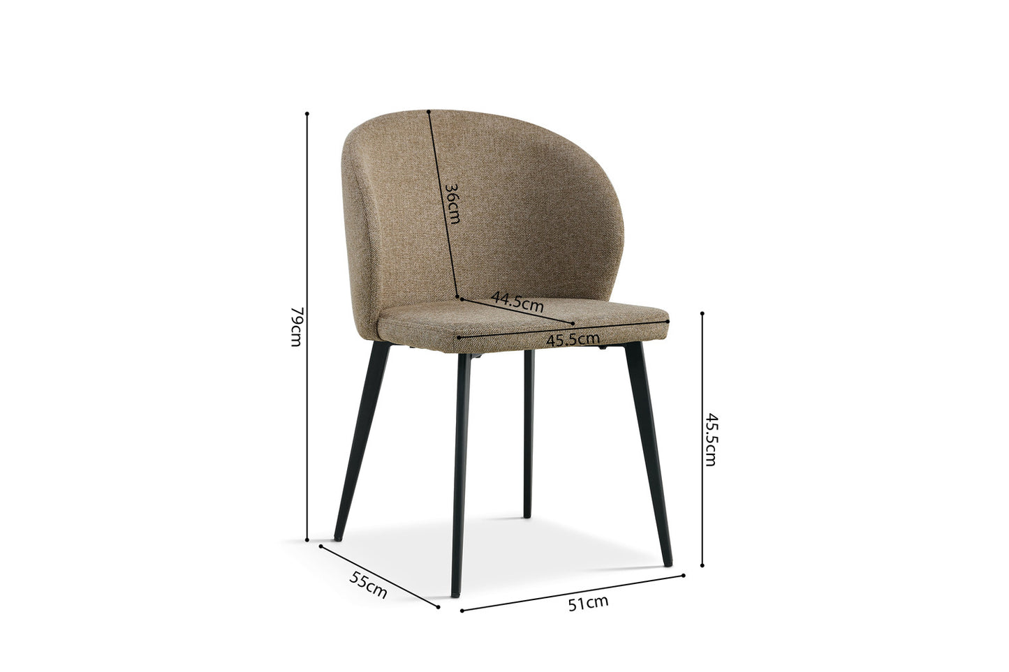 Chaise Toledo tissu Sable