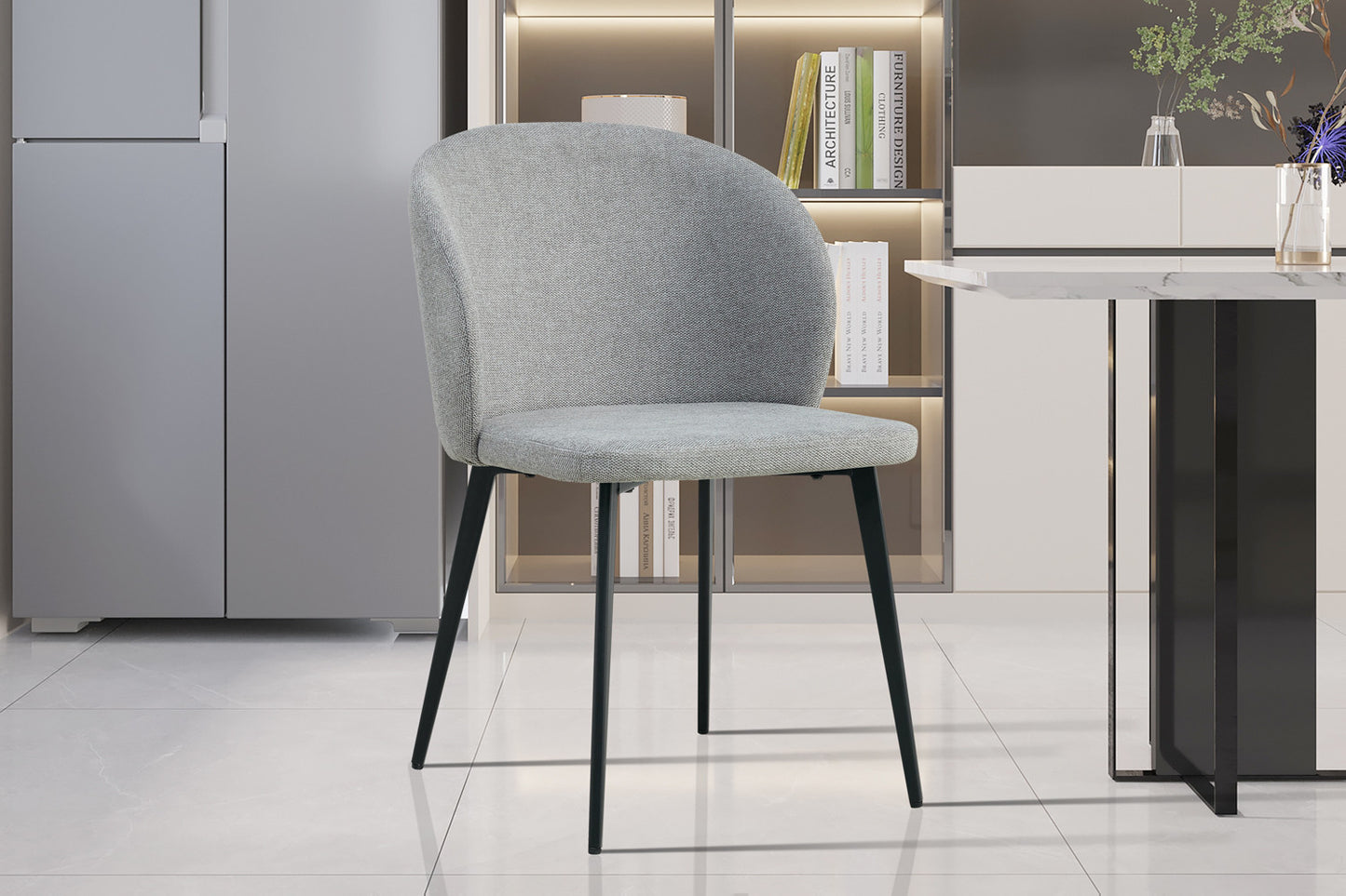 Lot de Chaises Toledo tissu Gris clair