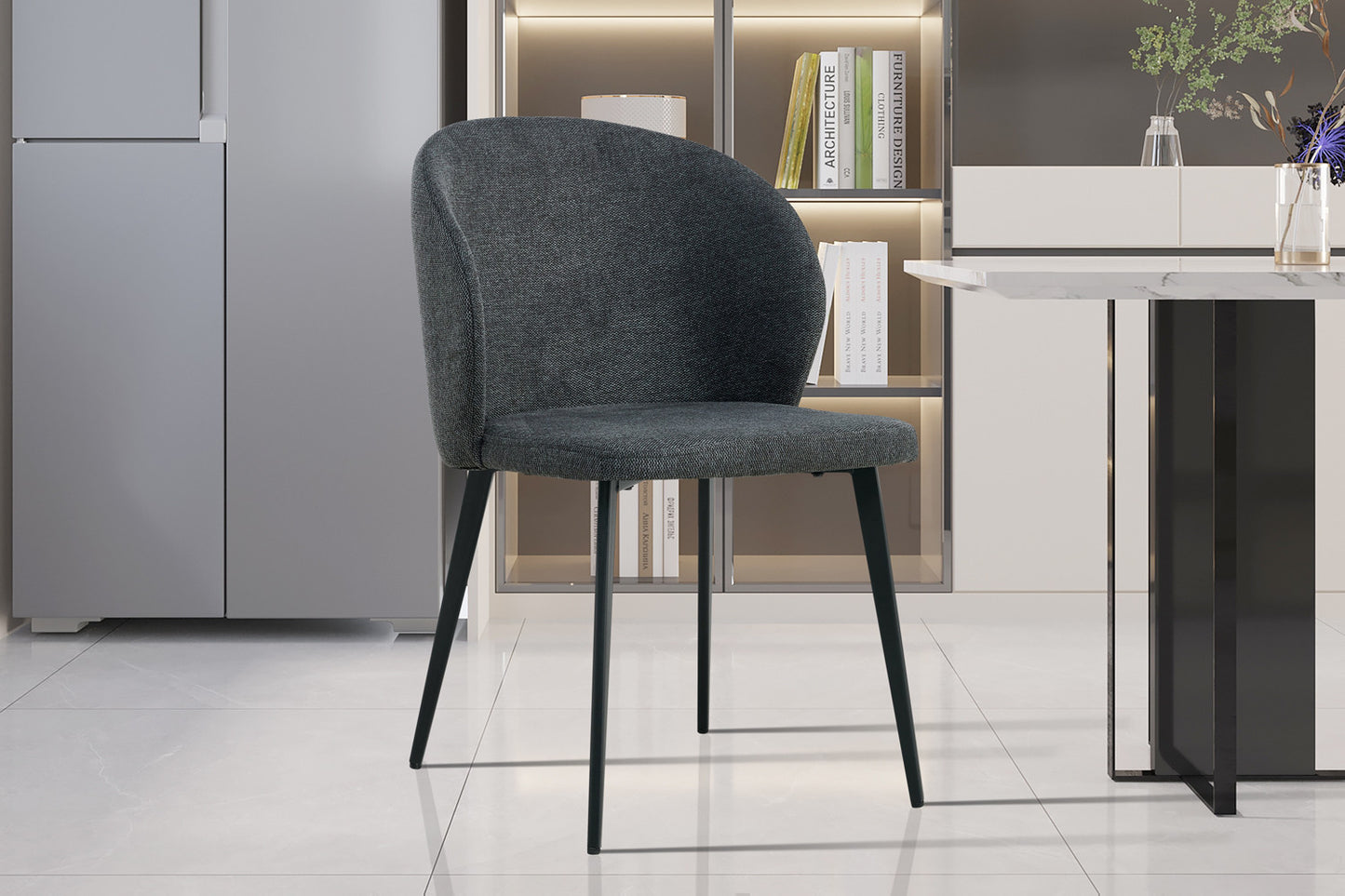 Chaise Toledo Tissu Gris foncé