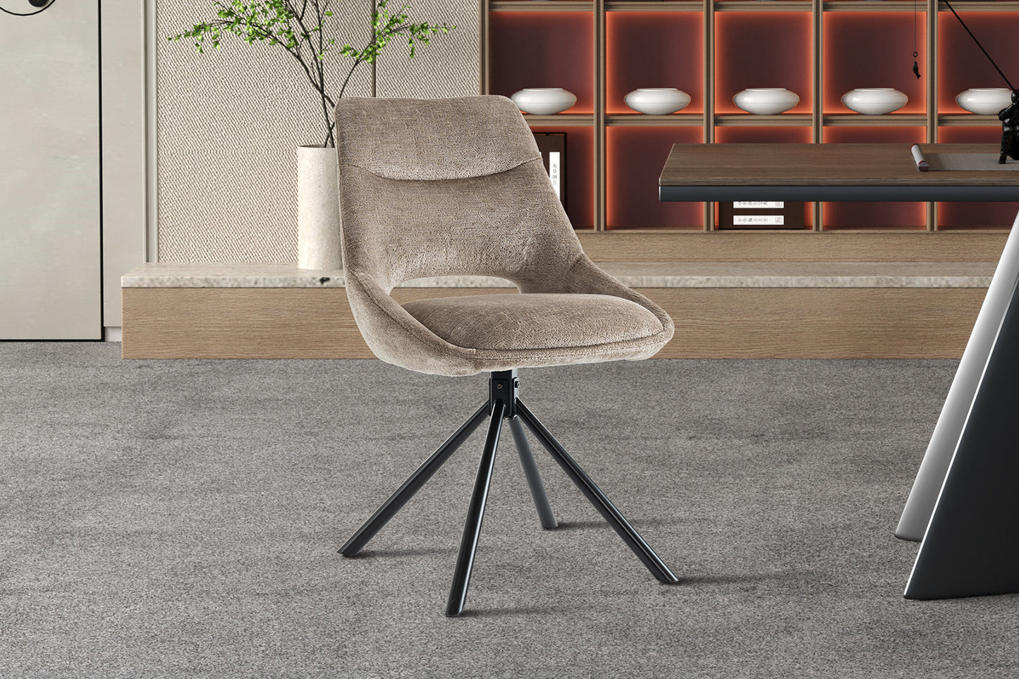 Chaise Dante Tissu Taupe