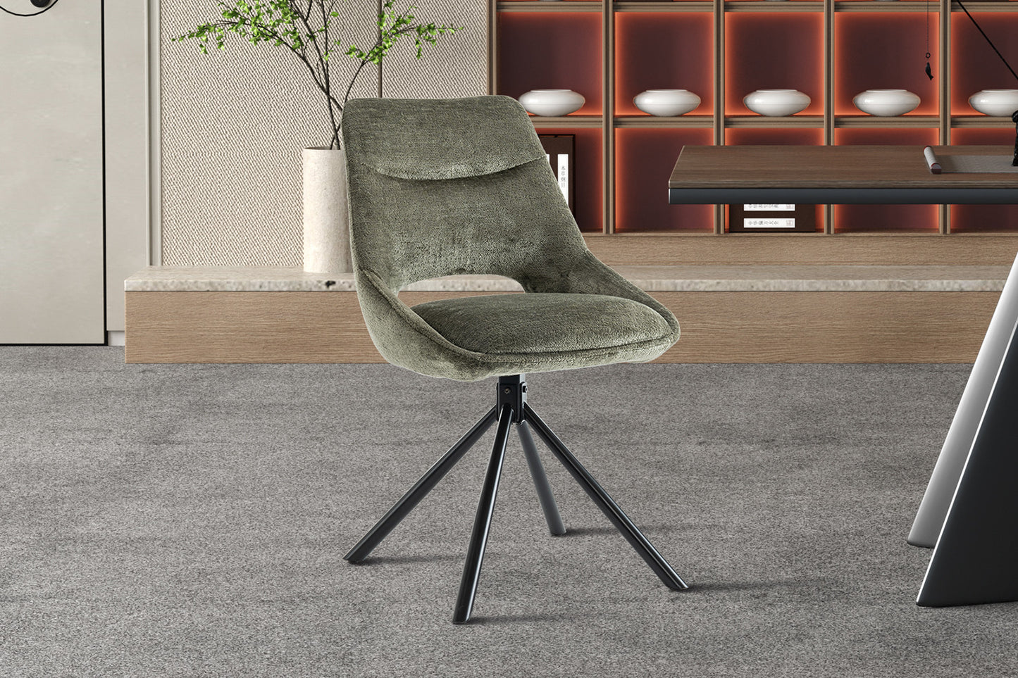 Chaise Dante Tissu Vert