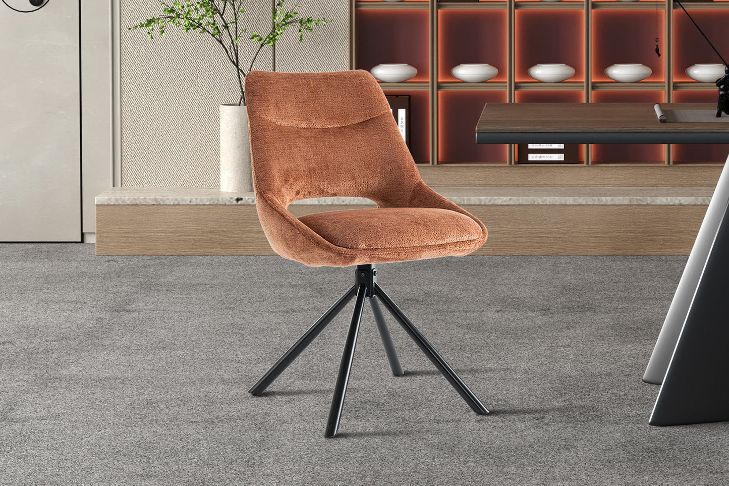 Chaise Dante Tissu Rouille