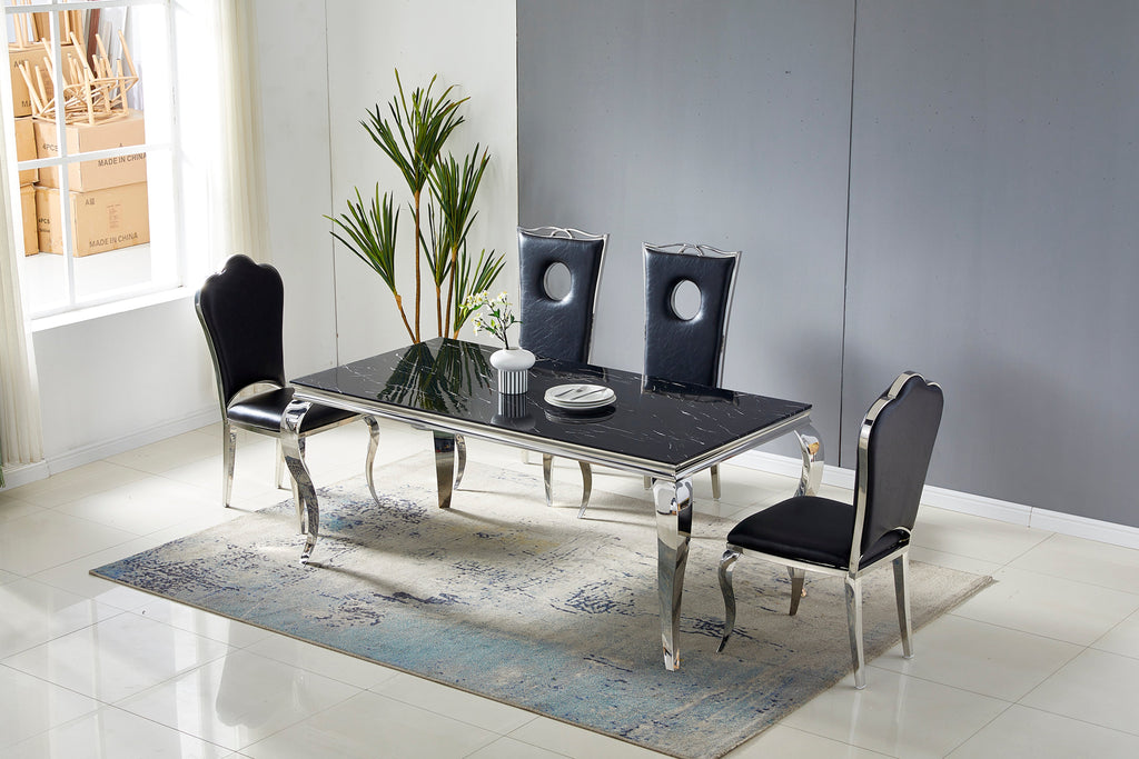 Table à manger Baroque chrome