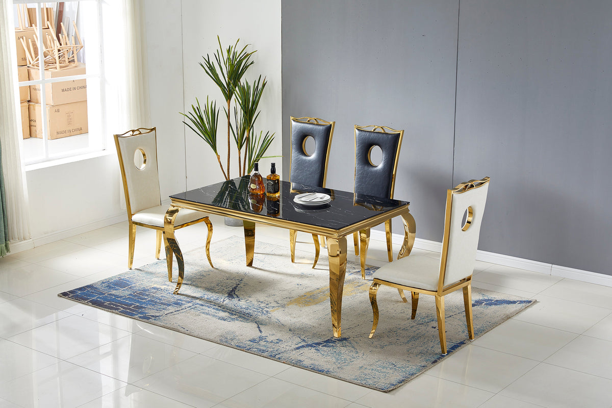 Table à manger Baroque chrome