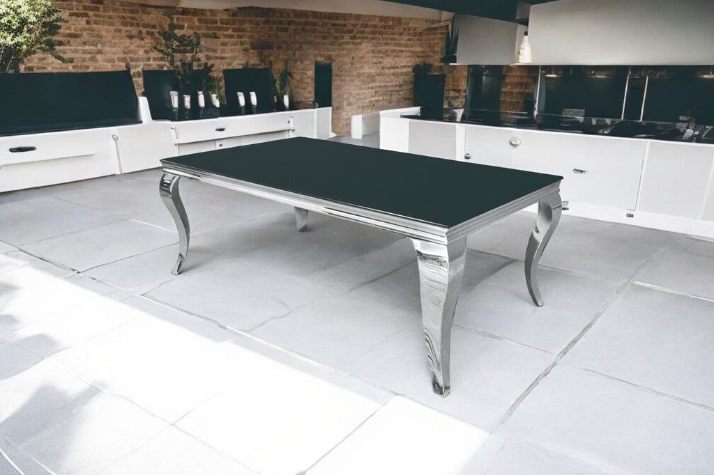 Table basse Baroque pied chrome 120cm