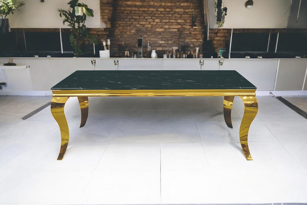 Table basse Baroque pied doré 120cm