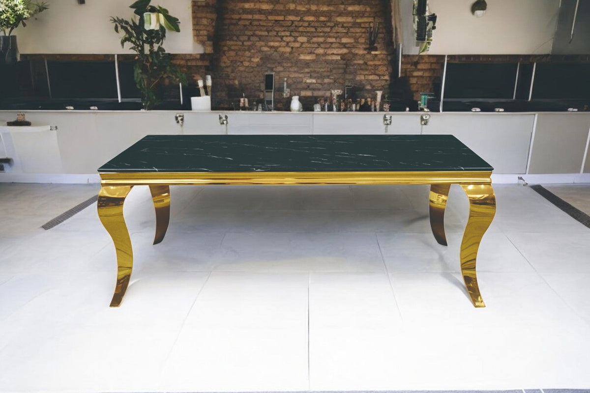 Table basse Baroque pied doré 120cm