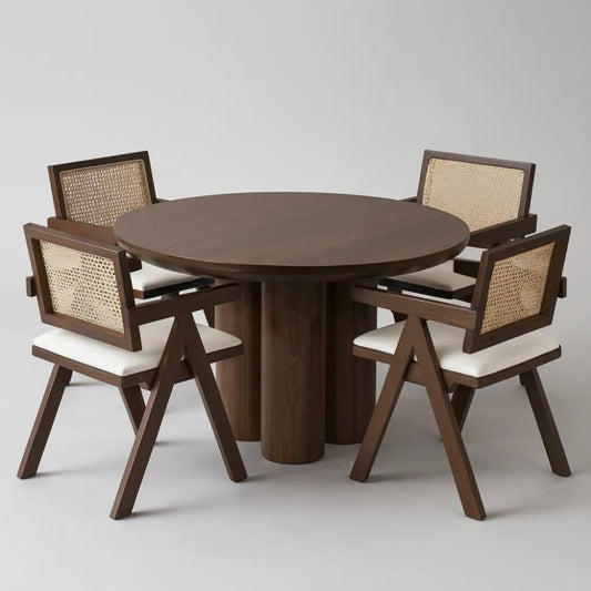 Table à manger Maya ronde bois noyer
